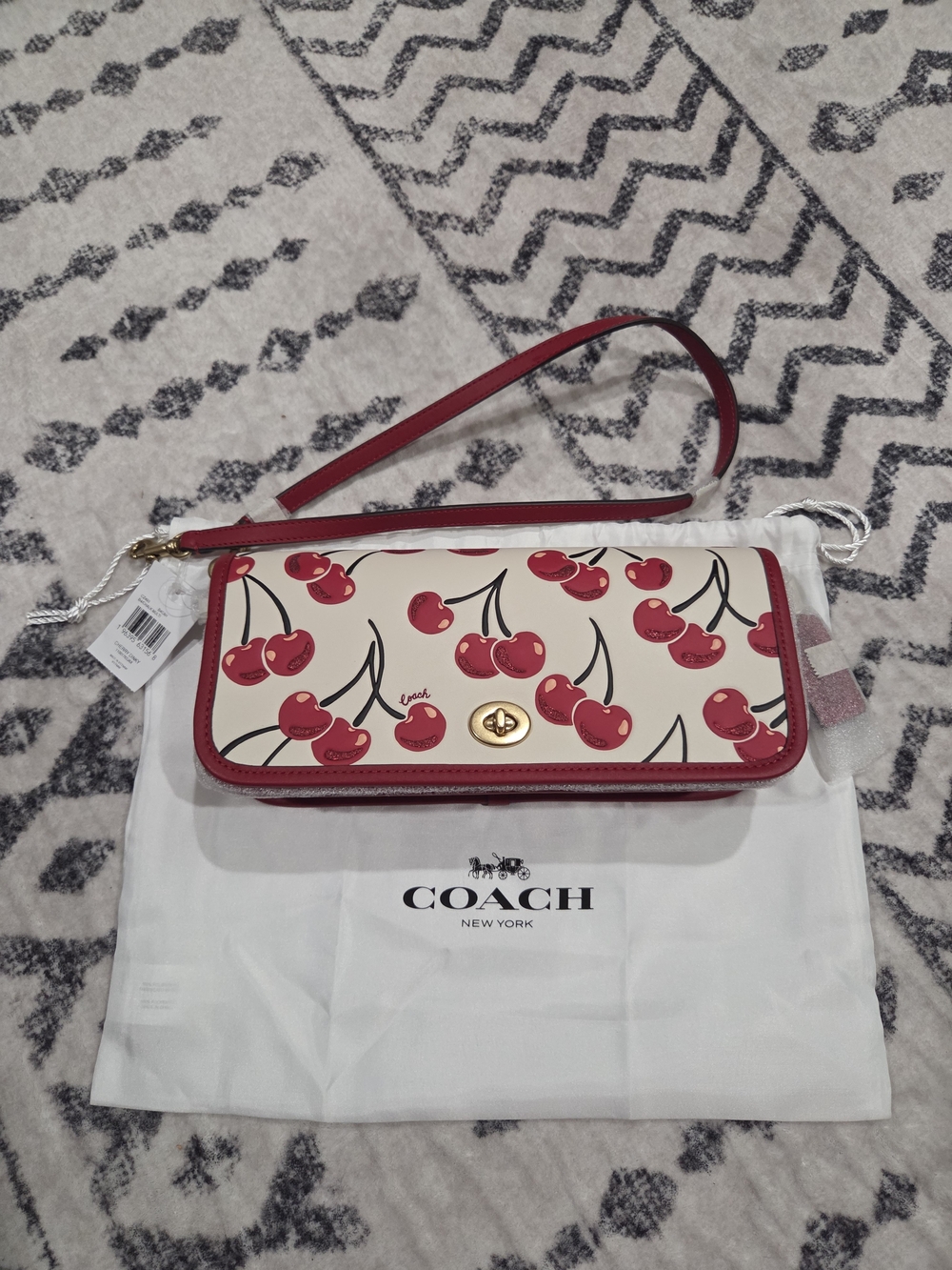 NWT Coach Dinky Cherry Print